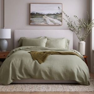 Quince European Linen Duvet Cover Set - Full/Queen - Willowleaf
